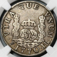 1770 NGC VF 35 Bolivia 2 Reales Rare No Dot PTS Spain Coin POP 1/0 (21021503C)