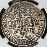 1770 NGC VF 35 Bolivia 2 Reales Rare No Dot PTS Spain Coin POP 1/0 (21021503C)