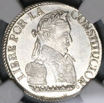 1830 NGC AU 58 Bolivia 2 Soles Alpaca Silver Coin (22120202D)