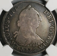 1775 NGC F 12 Bolivia 4 Reales Potosi Charles III Spain Colony Silver Pirate Coin (230221001C)