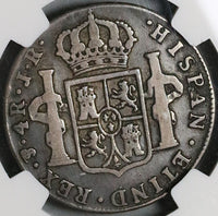 1775 NGC F 12 Bolivia 4 Reales Potosi Charles III Spain Colony Silver Pirate Coin (230221001C)