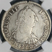 1776 NGC VF Bolivia 4 Reales Potosi Charles III Potosi Mint Silver Coin (22120202C)