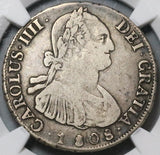 1808 NGC F 15 Bolivia 4 Reales Potosi Charles IV Potosi Spain Colonial Silver Coin (22102304C)