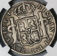 1808 NGC F 15 Bolivia 4 Reales Potosi Charles IV Potosi Spain Colonial Silver Coin (22102304C)