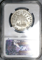 1854 NGC AU 58 Bolivia 4 Soles Alpaca Lustrous Silver Coin (20021401C)