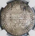 1605 NGC XF 40 Bolivia 8 Reales Cob Spain Philip III Colonial Dollar Silver Coin (22022302C)