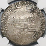1605 NGC XF 40 Bolivia 8 Reales Cob Spain Philip III Colonial Dollar Silver Coin (22022302C)