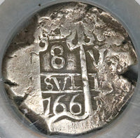 1766 NGC XF 45 Bolivia 8 Reales Cob Spain Colonial Dollar Silver Coin (21102401C)