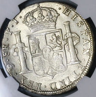 1808 NGC AU 58 Bolivia Charles IIII 8 Reales Spain Colonial Silver Coin (21122501C)