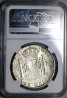 1808 NGC AU 58 Bolivia Charles IIII 8 Reales Spain Colonial Silver Coin (21122501C)