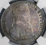 1836 NGC AU 53 Bolivia 8 Soles Bolivar Potosi Alpaca Silver Coin (22113001D)