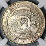 1900 NGC MS 64 Brazil 1000 Reis Discovery Commemorative Silver Coin 33K (18071401D)