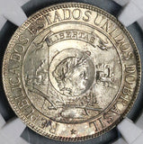 1900 NGC MS 64 Brazil 1000 Reis Discovery Commemorative Silver Coin 33K (18071401D)