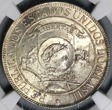 1900 NGC MS 64 Brazil 1000 Reis Discovery Commemorative Silver Coin 33K (18071401D)