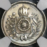 1837 NGC AU Det Brazil Silver 100 Reis Rare 9562 Coins Minted (21082603C)
