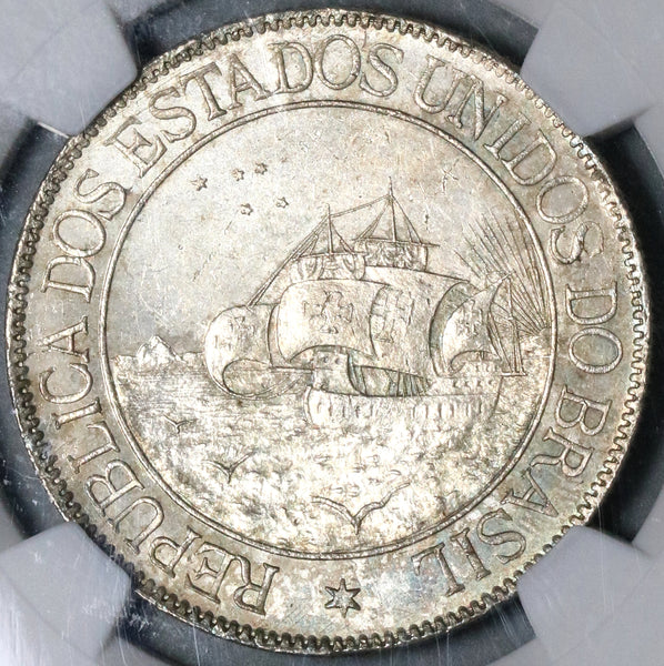1900 NGC MS 63 Brazil 2000 Reis Discovery Silver Coin 20K Minted (21082801C)
