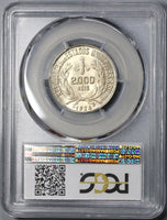 1924 PCGS MS 66+ BRAZIL 2000 Reis GEM BU Coin POP 1/0 (18073002C)