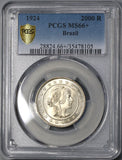 1924 PCGS MS 66+ BRAZIL 2000 Reis GEM BU Coin POP 1/0 (18073002C)