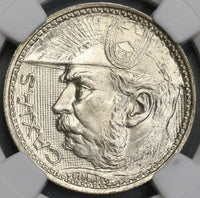 1935 NGC MS 66 Brazil 2000 Reis Duke of Caxias Silver Coin POP 11/5 (18082201C)