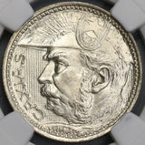 1935 NGC MS 66 Brazil 2000 Reis Duke of Caxias Silver Coin POP 11/5 (18082201C)
