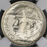 1935 NGC MS 66 Brazil 2000 Reis Duke of Caxias Silver Coin POP 11/5 (18082201C)