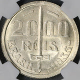 1935 NGC MS 66 Brazil 2000 Reis Duke of Caxias Silver Coin POP 11/5 (18082201C)