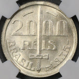1935 NGC MS 66 Brazil 2000 Reis Duke of Caxias Silver Coin POP 11/5 (18082201C)