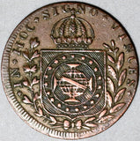 1824-R Brazil 20 Reis XF Rio Mint Die Clash Mint Error Coin (21060602R)