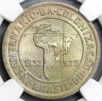 1932 NGC MS 65 Brazil Colonization 400 Reis Commemorative Coin (19031601CZ)