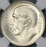 1936 NGC MS 64 Brazil 5000 Reis Dumont Aviation Pioneer Silver Coin (21090702C)