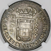 1810-B NGC XF 45 Brazil 960 Reis Overstruck Bolivia 8 Reales 1807 Coin (21072501C)