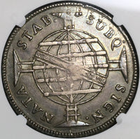 1810-B NGC XF 45 Brazil 960 Reis Overstruck Bolivia 8 Reales 1807 Coin (21072501C)