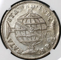 1814-B NGC XF Det Brazil 960 Reis Overstruck Peru 8 Reales 1805 Spain Colonial Coin (21011202C)