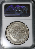 1814-B NGC XF Det Brazil 960 Reis Overstruck Peru 8 Reales 1805 Spain Colonial Coin (21011202C)