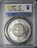 1819-R PCGS UNC Brazil 960 Reis Overstruck Chile 8 Reales 1813 Coin (22071303C)