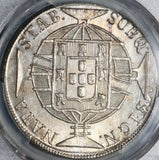 1820-R PCGS MS 63 Brazil 960 Reis Over Struck Spain Colonial Coin (21063003D)