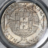1820-R PCGS MS 63 Brazil 960 Reis Over Struck Spain Colonial Coin (21063003D)