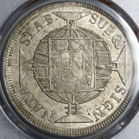 1820-R PCGS MS 63 Brazil 960 Reis Overstruck Bolivia 1800 8 Reales (20080201D)