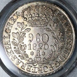 1820-R PCGS MS 63 Brazil 960 Reis Over Struck Spain Colonial Coin (21063003D)