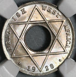 1928-H NGC MS 65 British West Africa 1/10 penny George V Heaton Mint State Coin (20011604C)