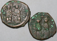 574 Justin II Sophia Byzantine Follis Constantinople Nicomedia Year 10 (22100703R)