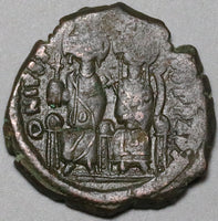 571 Justin II Sophia Byzantine XF Follis Constantinople Year 7 (23122705R)