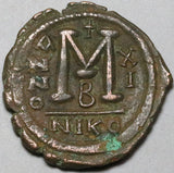 575 Justin II Sophia Byzantine Follis XF Nicomedia Year 11 (23122708R)