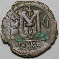 569 Justin II Sophia Byzantine Follis Nicomedia Year 5 (22100902R)