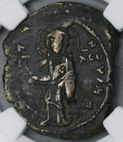 1059 Constantine X Eudocia Christ Byzantine Follis NGC VF Pedigree (19042701C)