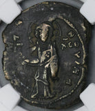 1059 Constantine X Eudocia Christ Byzantine Follis NGC VF Pedigree (19042701C)