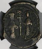 1059 Constantine X Eudocia Christ Byzantine Follis NGC VF Pedigree (19042701C)