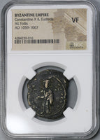 1059 Constantine X Eudocia Christ Byzantine Follis NGC VF Pedigree (19042701C)