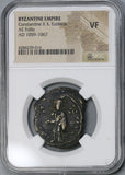 1059 Constantine X Eudocia Christ Byzantine Follis NGC VF Pedigree (19042701C)