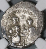 613 NGC F Heraclius & Heraclius Constanstine Hexagram Byzantine Empire Silver Coin Pedigree (20011803C)